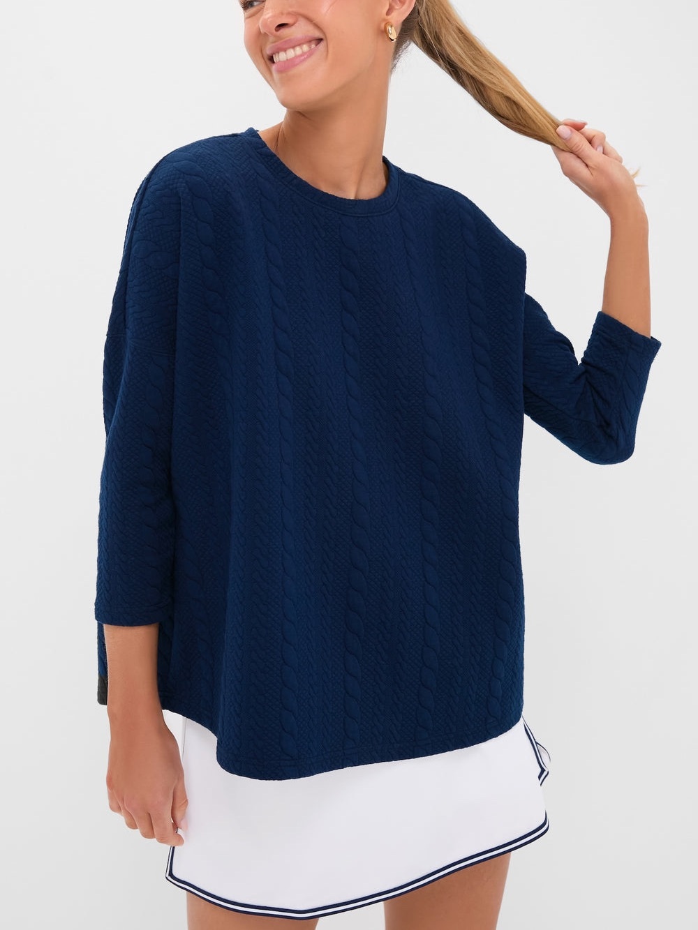 Tuckernuck Sport Navy Cable Ally Swing Sweatshirt Size XL/XXL